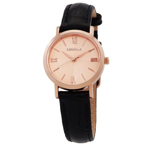 NWT Authentic Bulova Caravelle Quartz Rose Gold Dial Women's Watch - Picture 1 of 3